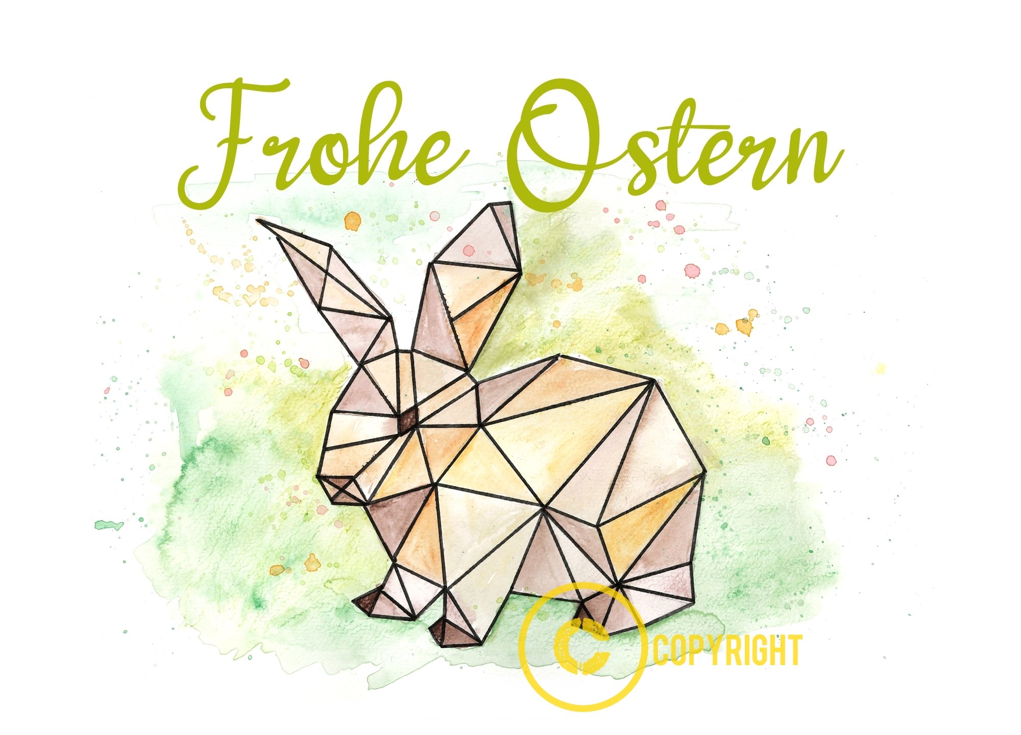 Origami-Osterhase Frohe Ostern